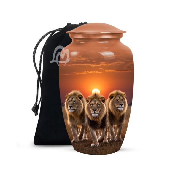 Memorial Lion & Funeral Cremation Urns for Human Ashes