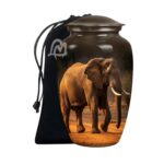 Lucky Memorial Elephant Urn for Human Ashes - Adult Funeral Urn Handcrafted - Affordable Urn for Ashes Lovely Cremation Urn