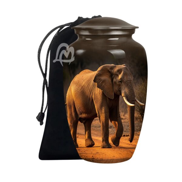Lucky Memorial Elephant Urn for Human Ashes - Adult Funeral Urn Handcrafted - Affordable Urn for Ashes Lovely Cremation Urn