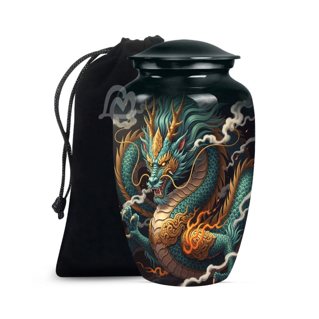 Dragon Awakening - Cremation Urn for Adult Men & Women - Funeral Decorative Urns