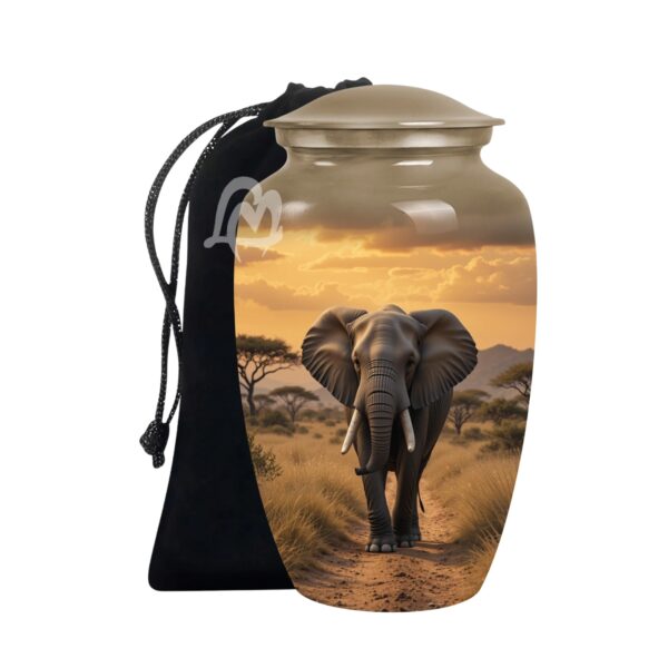 Lucky Memorial Elephant Urn for Human Ashes - Adult Funeral Urn Handcrafted - Affordable Urn for Ashes Lovely Cremation Urn