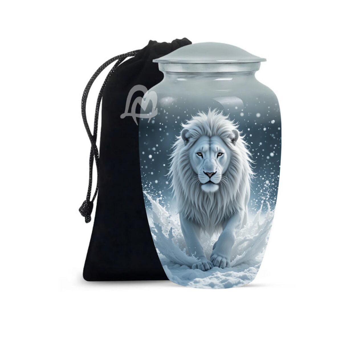Hand Crafted Decorative Urns Female & Male, Burial, Lioness Design.