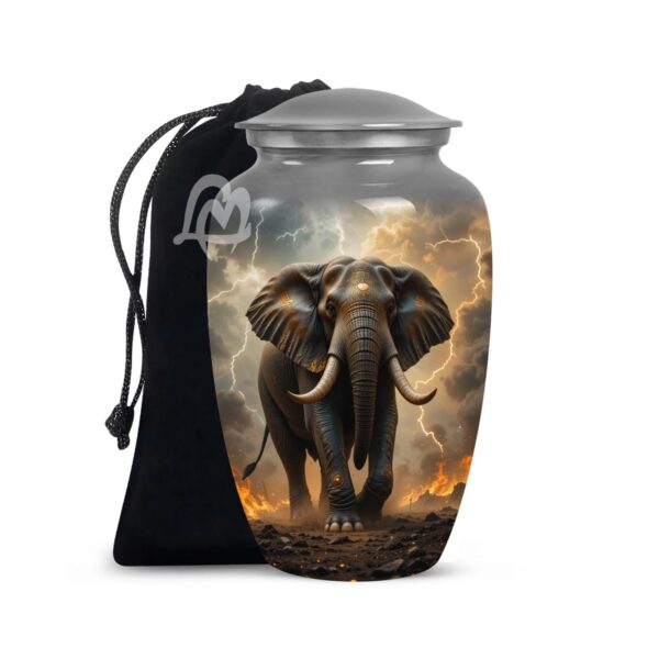 Lucky Memorial Elephant Urn for Human Ashes - Adult Funeral Urn Handcrafted - Affordable Urn for Ashes Lovely Cremation Urn