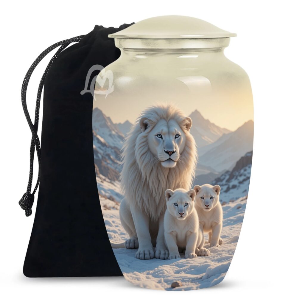 Memorial Lion & Funeral Cremation Urns for Human Ashes