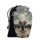 Lucky Memorial Elephant Urn for Human Ashes - Adult Funeral Urn Handcrafted - Affordable Urn for Ashes Lovely Cremation Urn