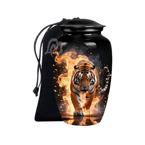 Handcrafted Wild Tiger - Cremation Urn for Ashes Adult Male