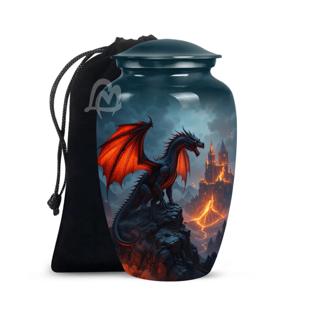 Oriental Dragon Awakening - Cremation Urn for Adult Men & Women - Funeral Decorative Urns