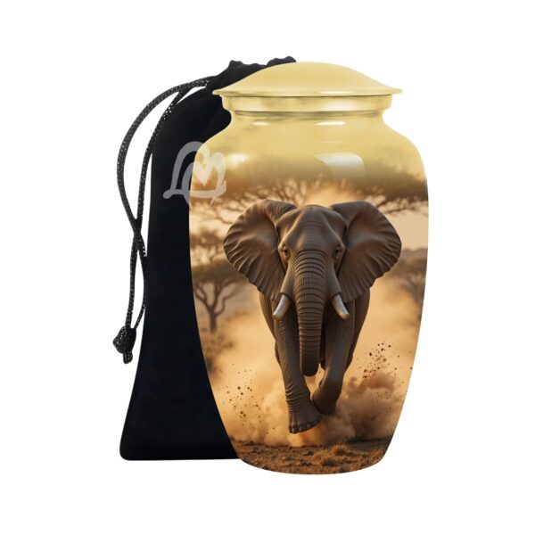 Lucky Memorial Elephant Urn for Human Ashes - Adult Funeral Urn Handcrafted - Affordable Urn for Ashes Lovely Cremation Urn