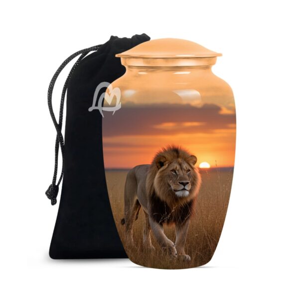 Hand Crafted Decorative Urns Female & Male, Burial, Lioness Design.