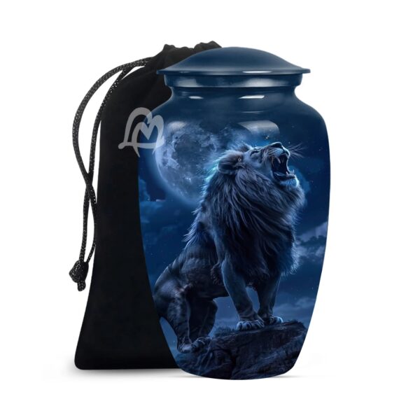 Pride Eternal White Lion Urns - Memorial Lion & Funeral Cremation Urns for Human Ashes