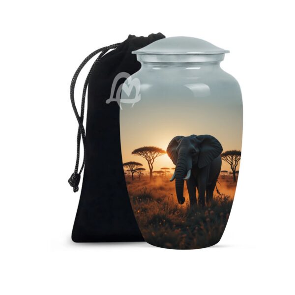 Lucky Memorial Elephant Urn for Human Ashes - Adult Funeral Urn Handcrafted - Affordable Urn for Ashes Lovely Cremation Urn