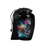 Zebra Cremation Urn with Velvet Bag, Urns for Human Ashes Adult,