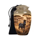 Forever close, forever loved - Zebra Cremation Urn with Velvet Bag, Urns for Human Ashes Adult,