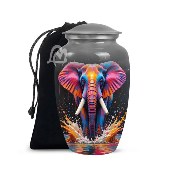 Lucky Memorial Elephant Urn for Human Ashes - Adult Funeral Urn Handcrafted - Affordable Urn for Ashes Lovely Cremation Urn