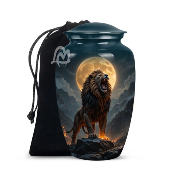 Forever Brave Lion Urns - Memorial Lion & Funeral Cremation Urns for Human Ashes