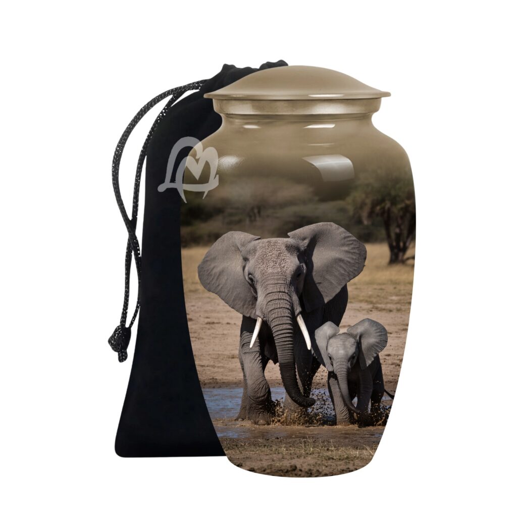 Elephant Urn for Human Ashes - Adult Funeral Urn Handcrafted