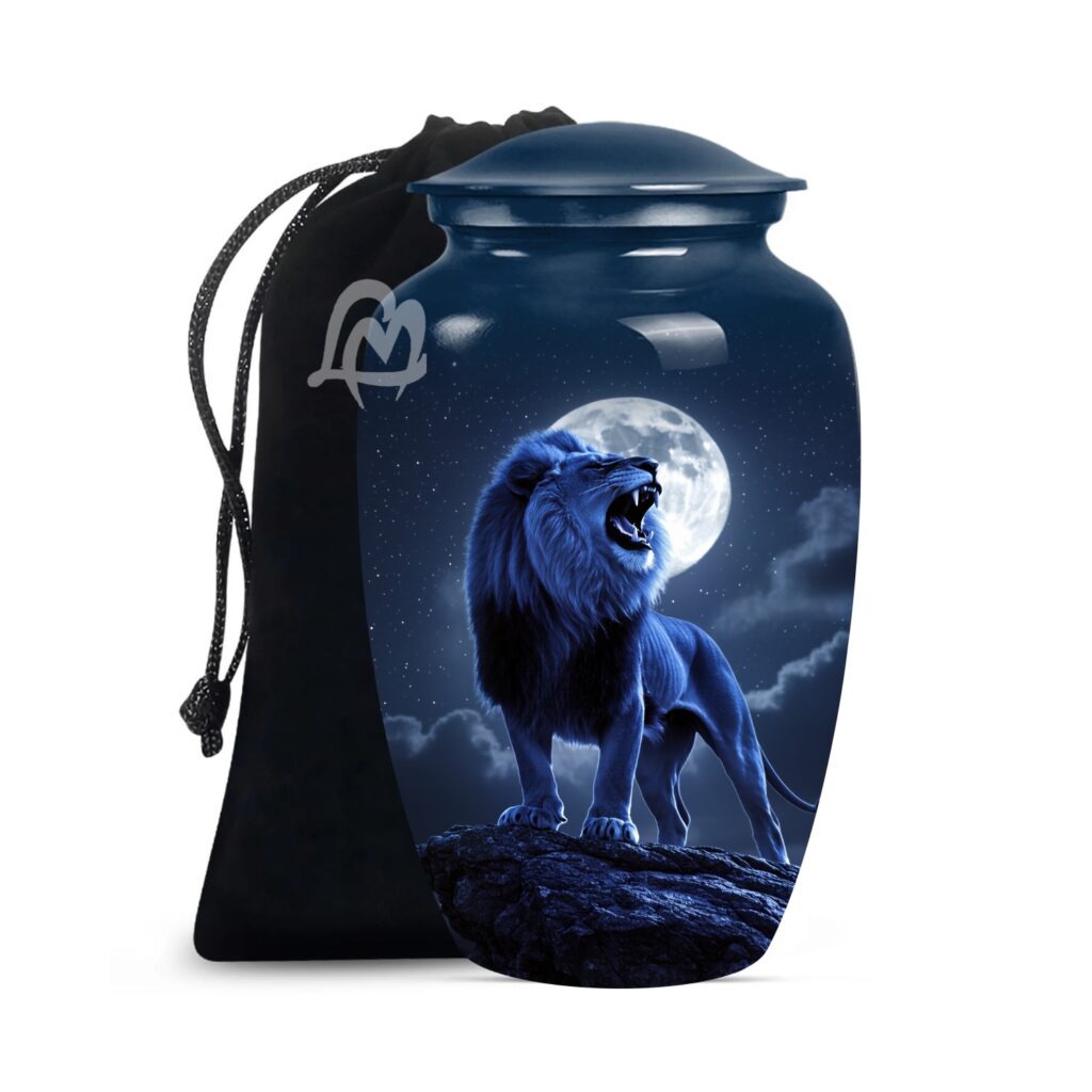 King of the Jungle Lion Urns - Memorial Lion & Funeral Cremation Urns for Human Ashes
