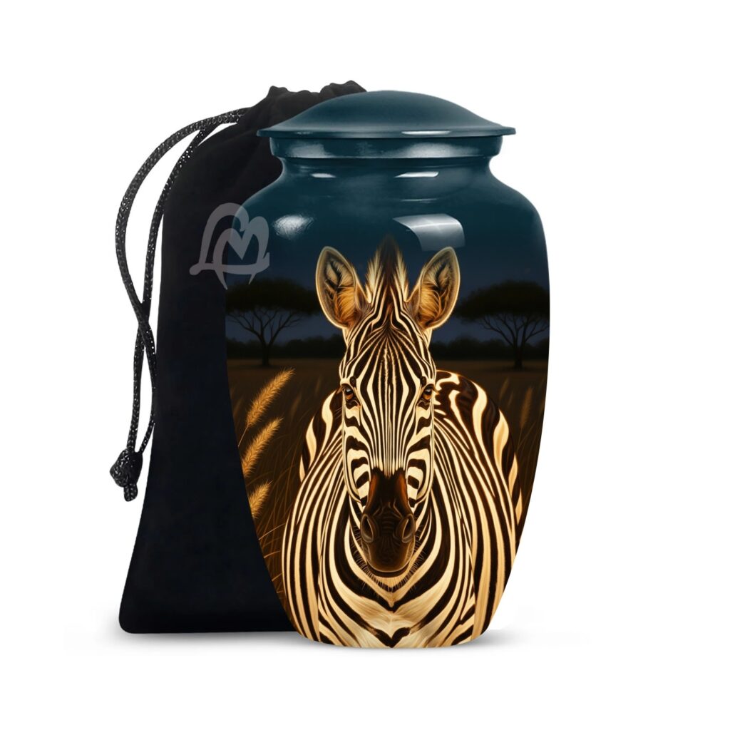 Elegance in Remembrance - Cremation Urn Zebra Urn