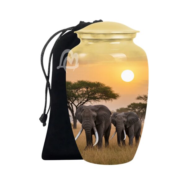 Forever in Strength and Grace Elephant Urn for Human Ashes - Adult Funeral Urn Handcrafted