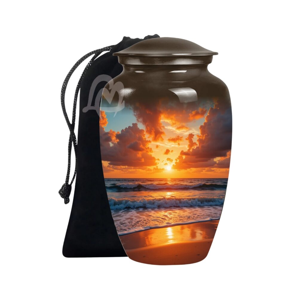 Decorative Cremation Sunrise Sunset Urn for Women and Men