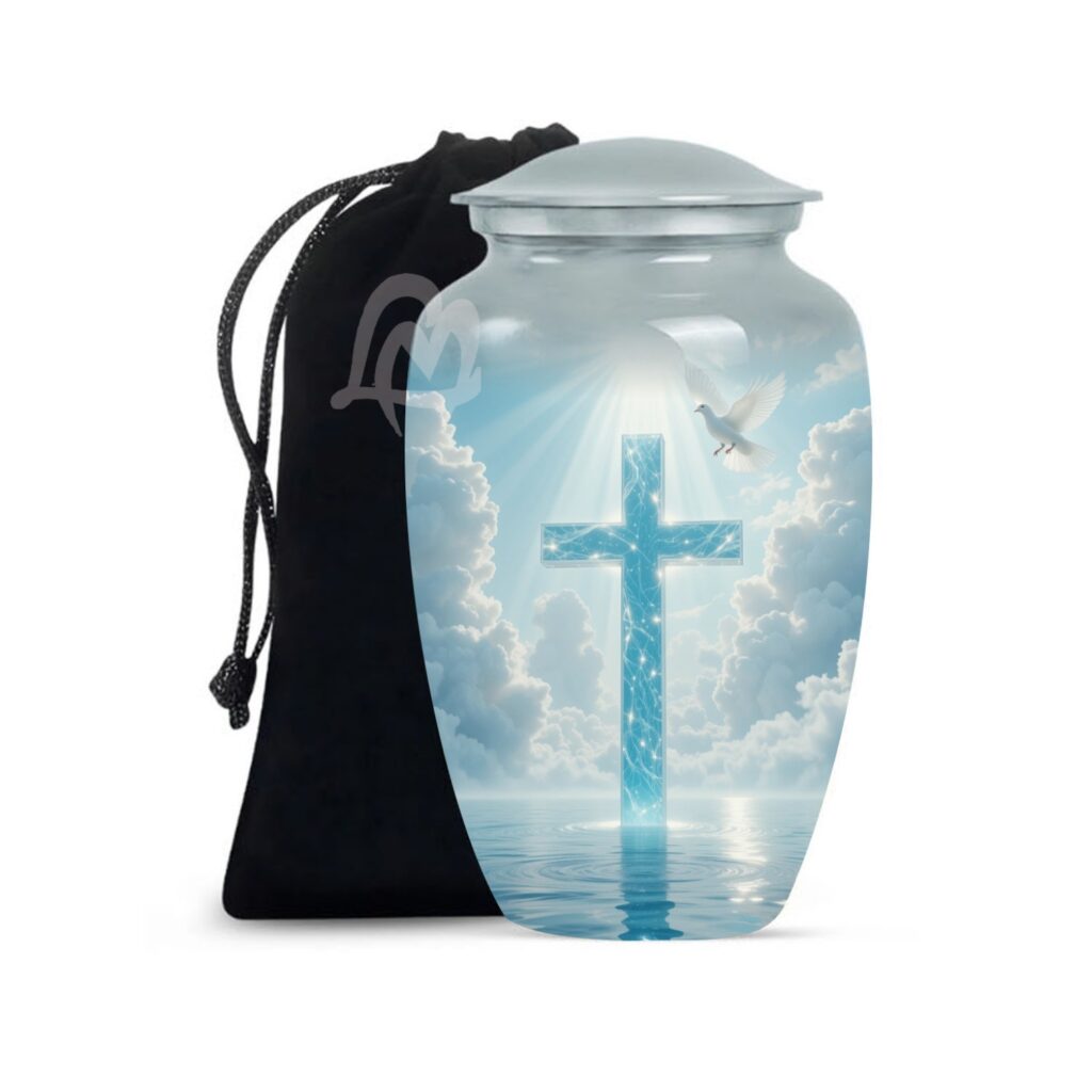Cross Urn for Funeral - Burial Urns for Adult Human Ashes