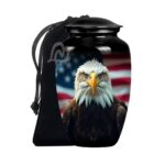 American Flag with Eagle Cremation Urn - Urn for Ashes - Burial Urn.