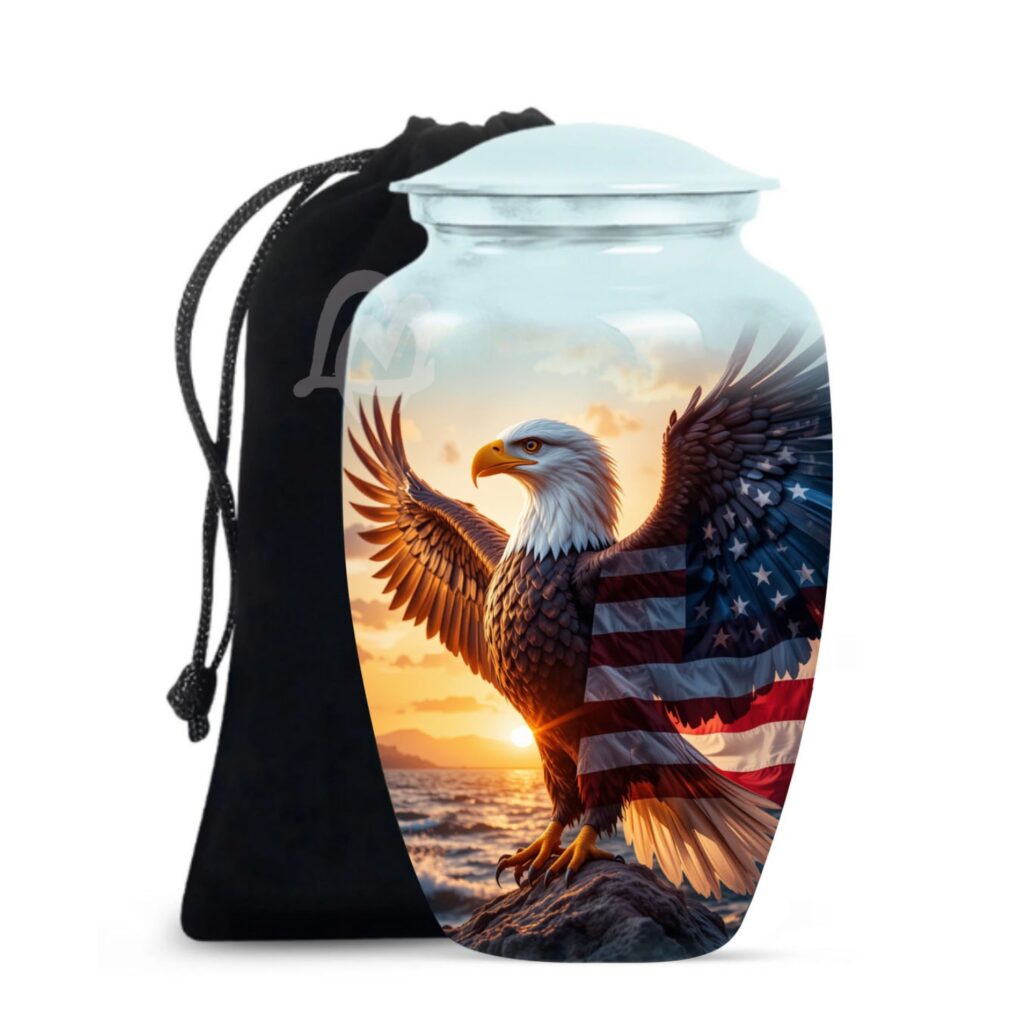 Cremation Urns with the American Eagle and Flag