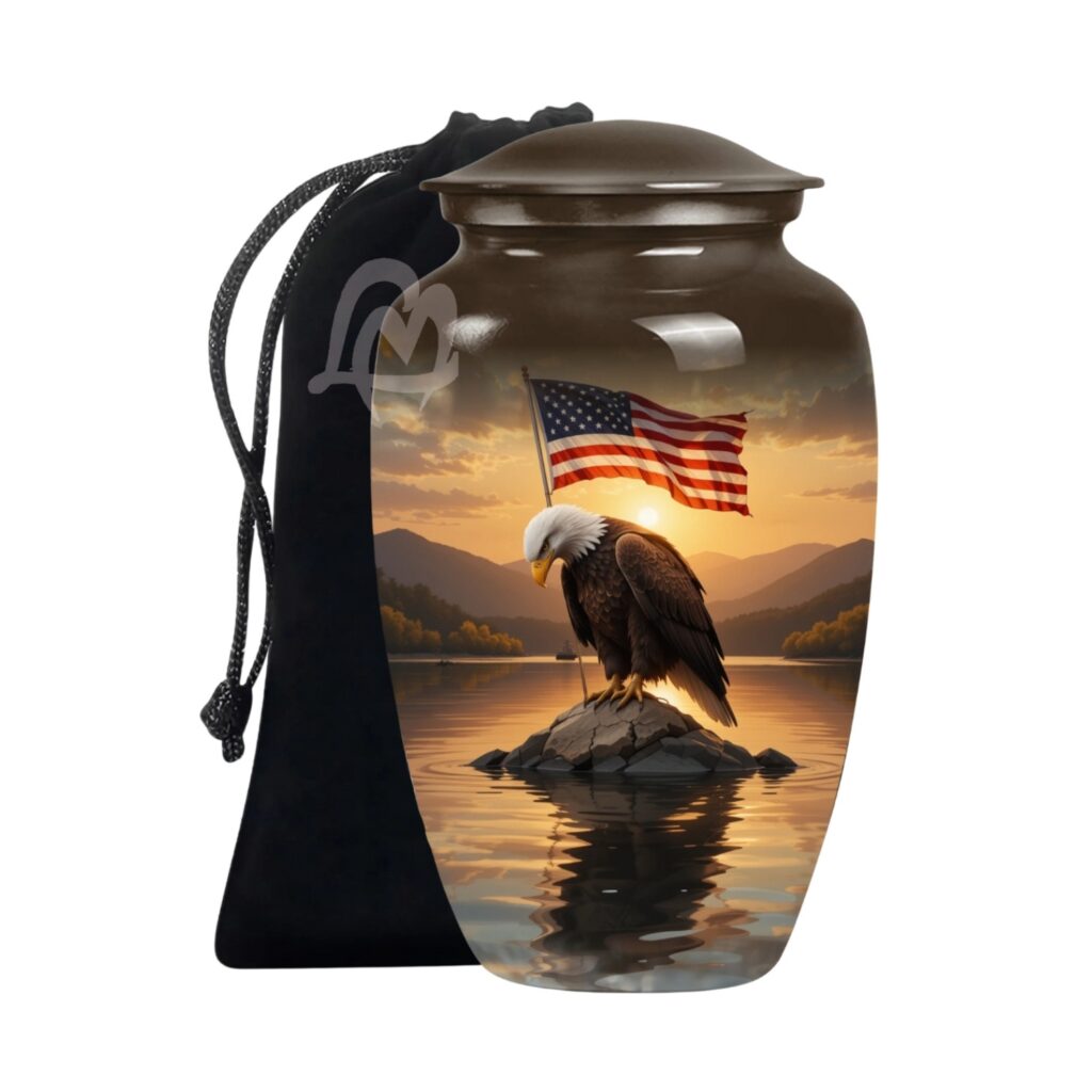 American Eagle Cremation Urn | USA Flag Urn