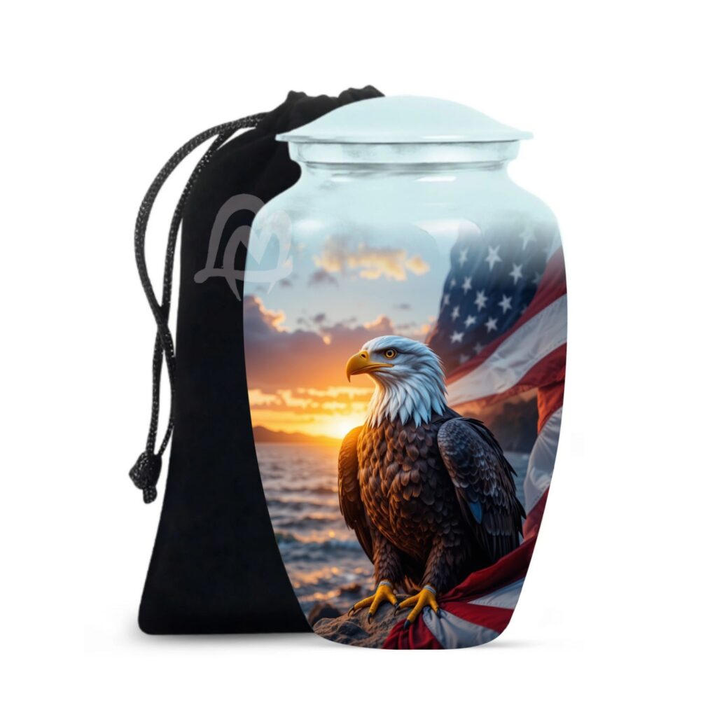 American Flag Memorial Urn, Funeral Urns.