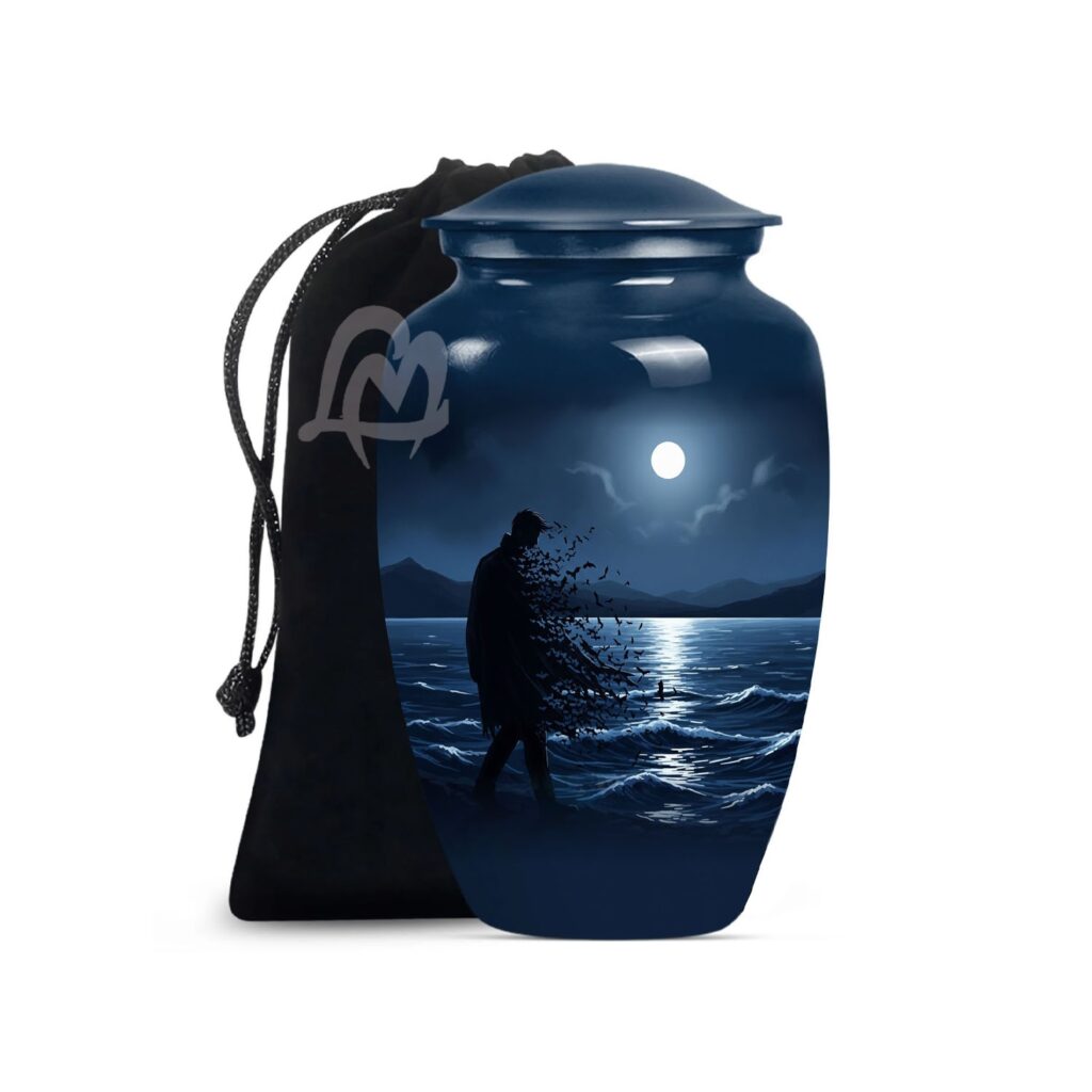 Urn for Women & Men with Secure Lid, Handcrafted Emotional Memorial Urn.