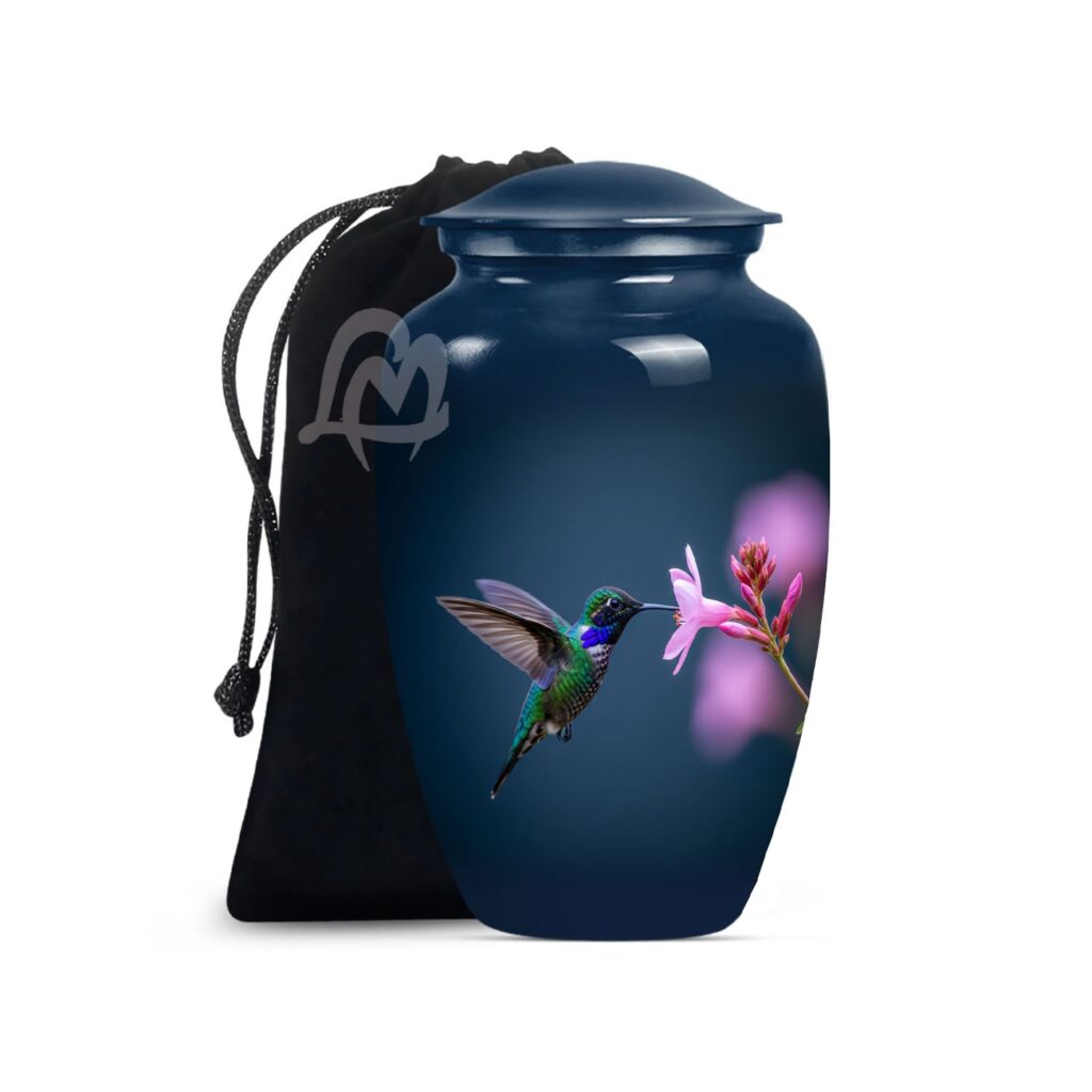Humming Bird Hand‑Painted Aluminum Adult Urn