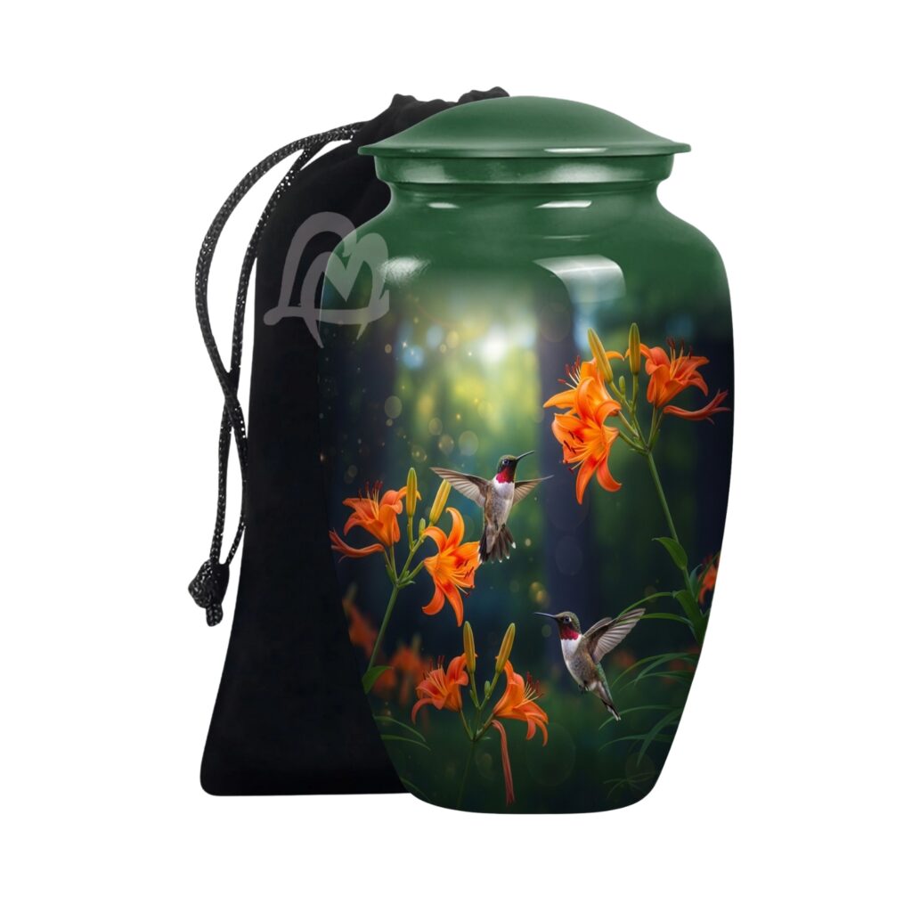 Humming Bird Hand‑Painted Aluminum Adult Urn