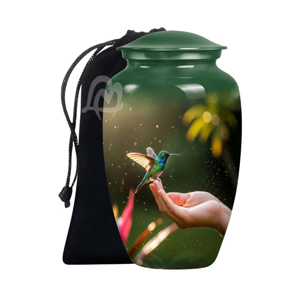 Humming Bird Hand‑Painted Aluminum Adult Urn