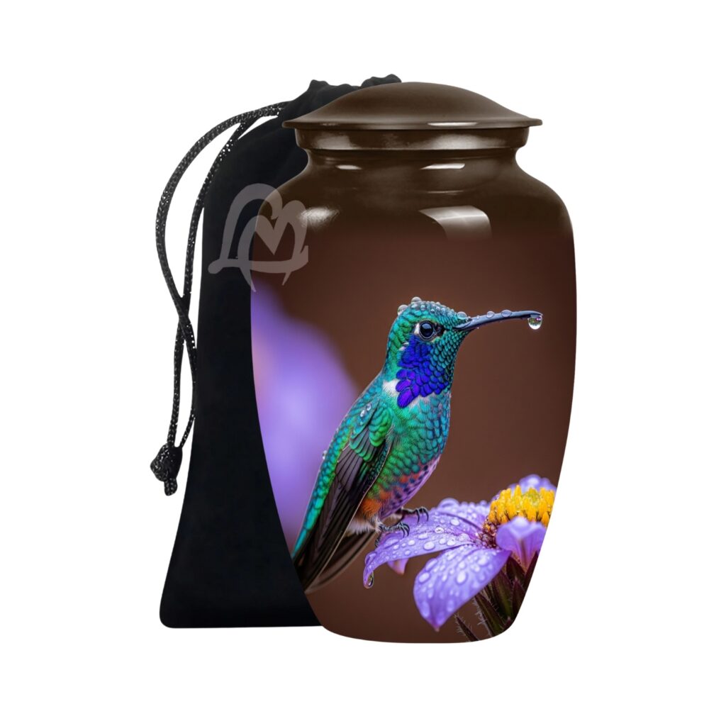 Humming Bird Hand‑Painted Aluminum Adult Urn