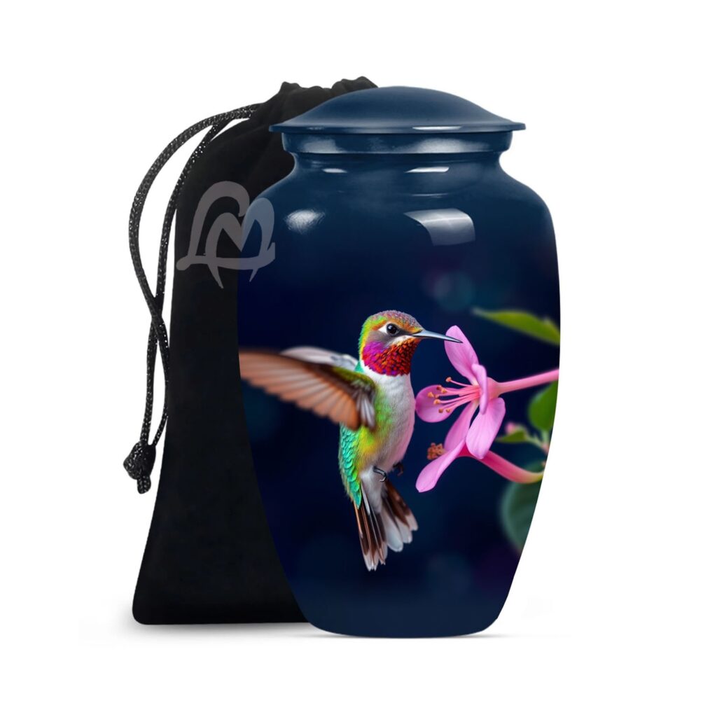 Humming Bird Hand‑Painted Aluminum Adult Urn