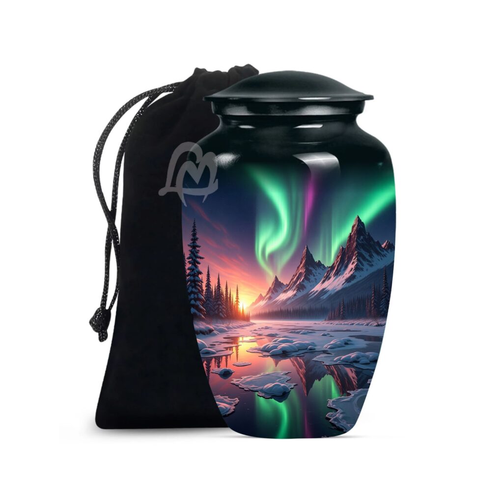 Blue Aurora Borealis Urns for Human Ashes Adult Male Female