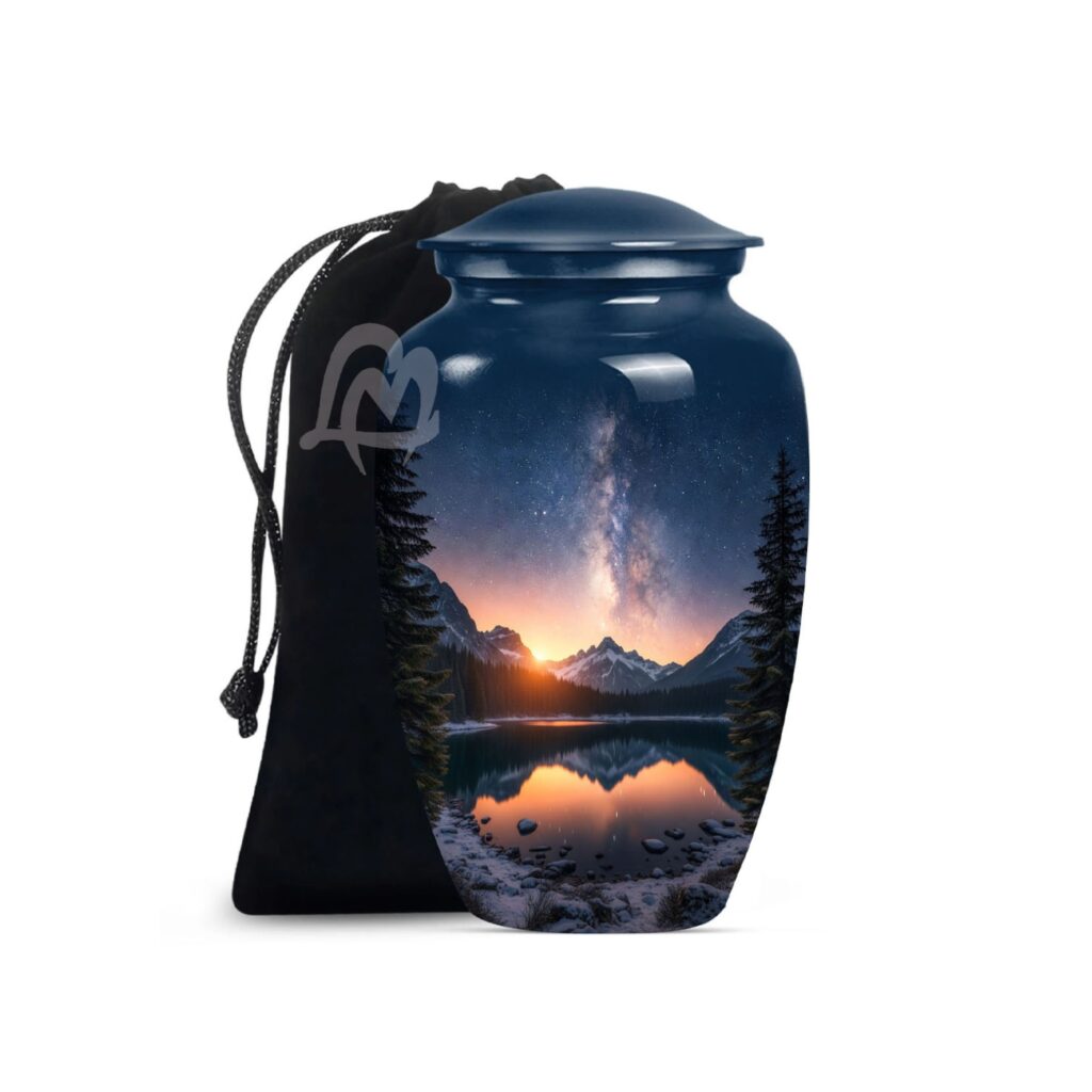 Purple Waterfall - Aurora Borealis Urns for Human Ashes Adult Male Female