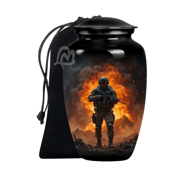 Designed and Handcrafted in Aluminium with Care, Military Burial Urn.