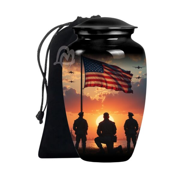 Forever a Patriot Urn - Cremation Urn for Human Ashes Adult Male, Funeral
