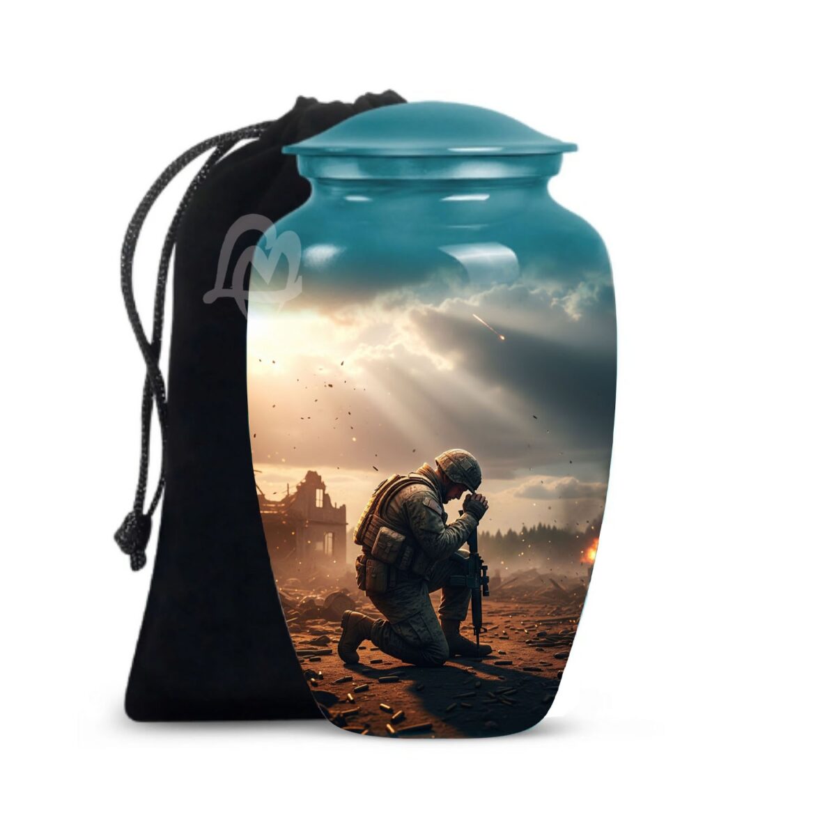 Designed and Handcrafted in Aluminium with Care, Military Burial Urn.