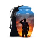 Designed and Handcrafted in Aluminium with Care, Military Burial Urn.