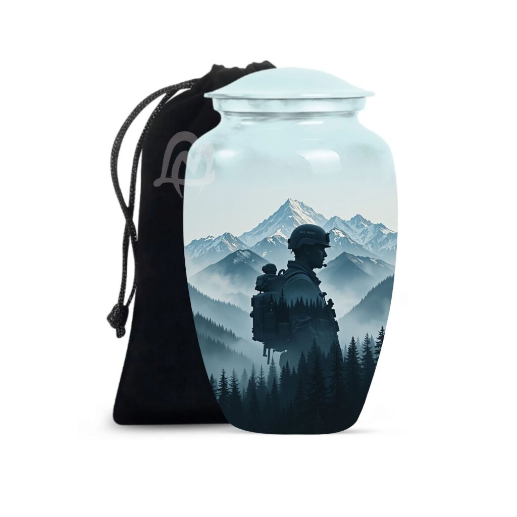 Cremation Urn for Human Ashes Adult Male, Black Funeral