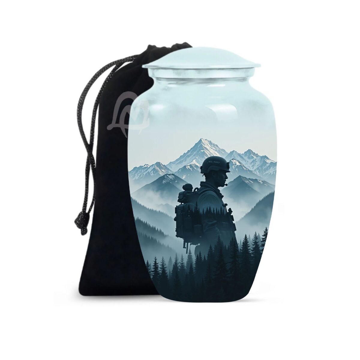 Cremation Urn for Human Ashes Adult Male, Black Funeral