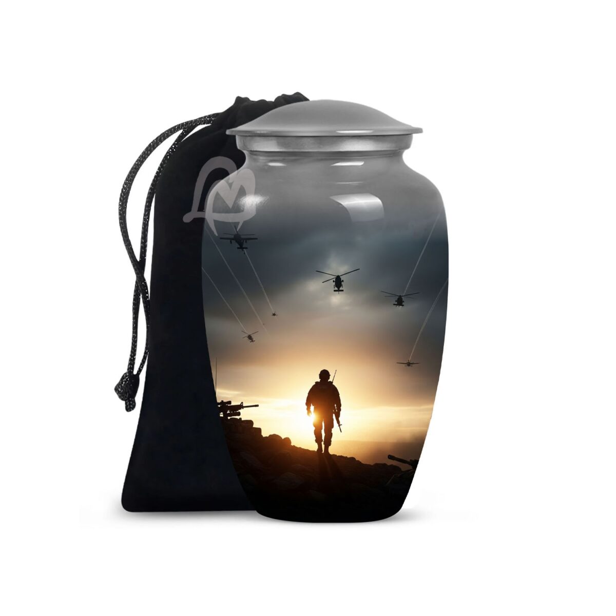 Cremation Urn for Human Ashes Adult Male, Black Funeral