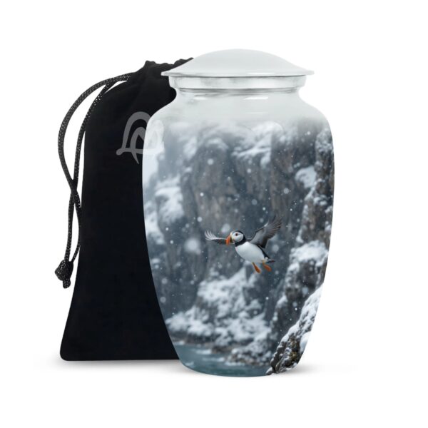 Puffin Bird Cremation Urn for Adult Men - Funeral Ashes Container