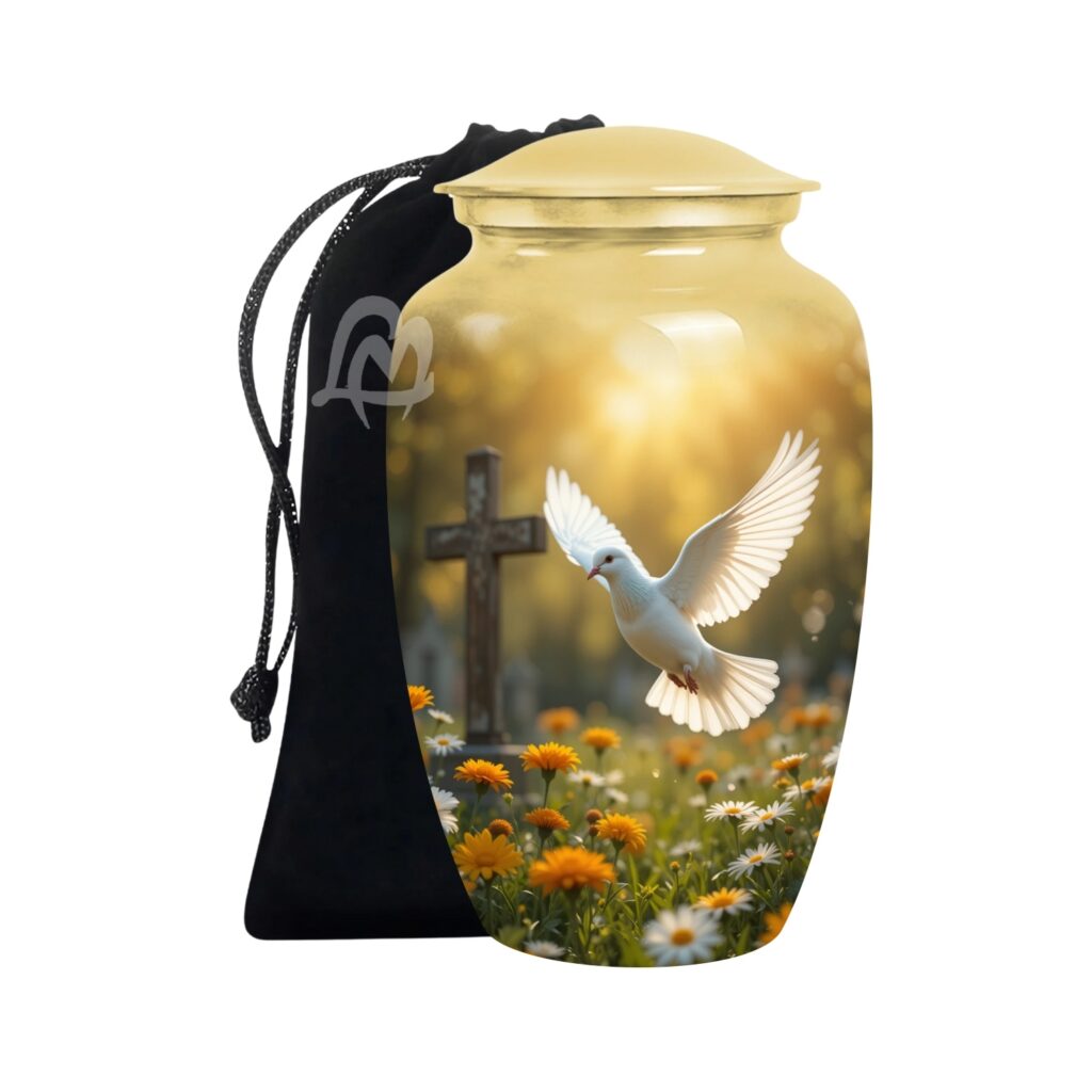 Dove Urns for Ashes for Adult Female & Male - Large Metal Home Decorative Funeral, Burial