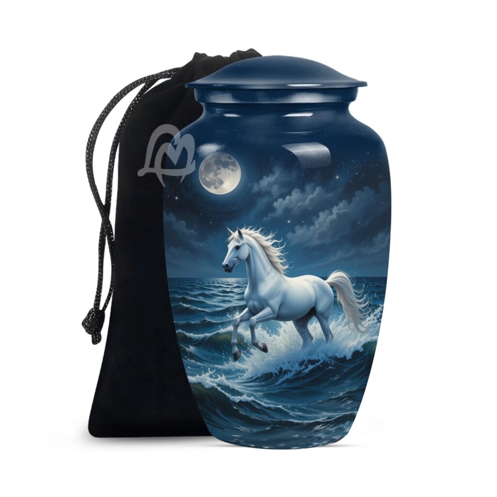 Memories Never Fade - Wild Horses Cremation Urn for Ashes Adult Male