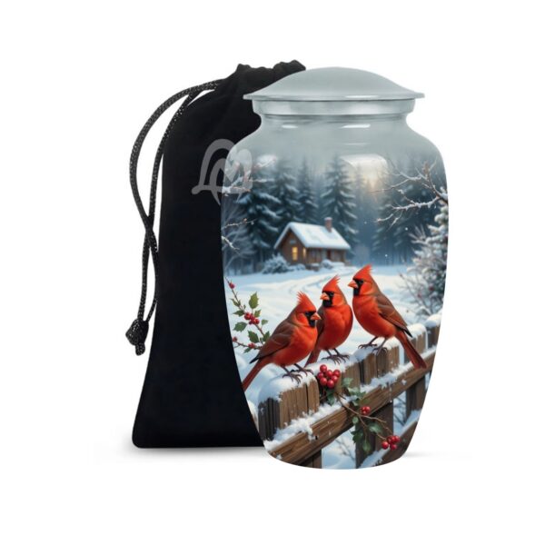 Cardinal Bird Urns for Human Ashes - Metal Urns for Adults