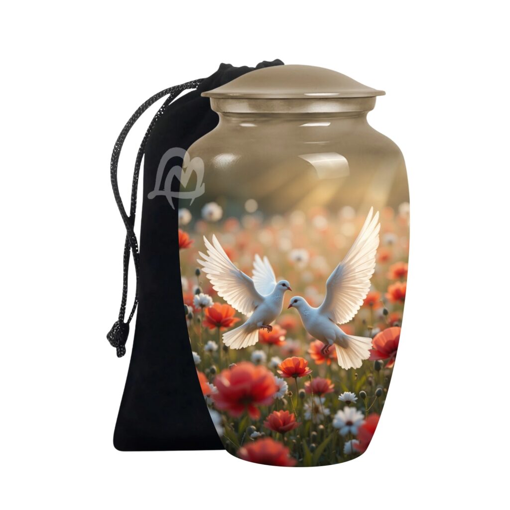 Dove Urns for Ashes for Adult Female & Male - Large Metal Home Decorative Funeral, Burial