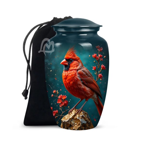 Cardinal Bird Urns for Human Ashes - Metal Urns for Adults